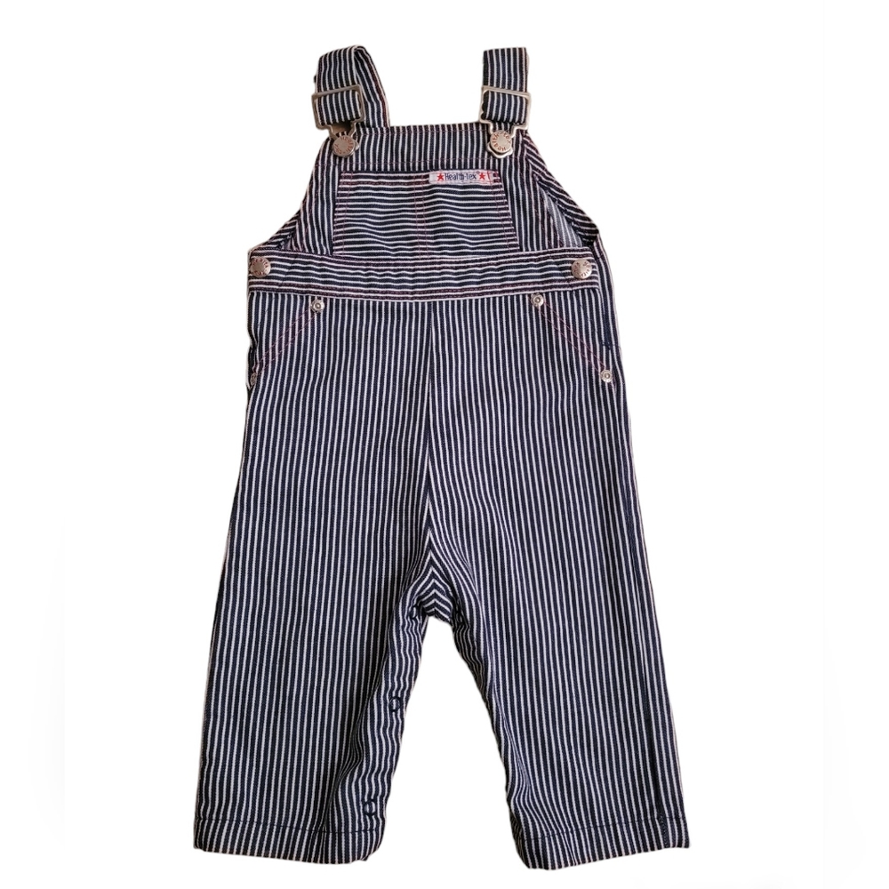 Vintage 1980s-1990s Health-tex striped navy blue train conductor overalls